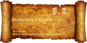 Budinszki Kitti névjegykártya